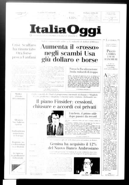 Italia oggi : quotidiano di economia finanza e politica